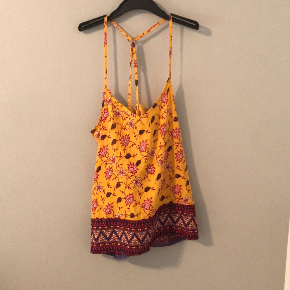 hollister flowy tank top with floral pattern